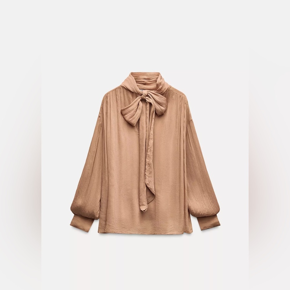 NWT Scarf blouse ZW collection peach